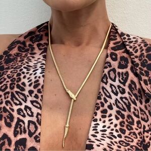 Serpenti Gold Snake Chain Necklace with Knot Detail